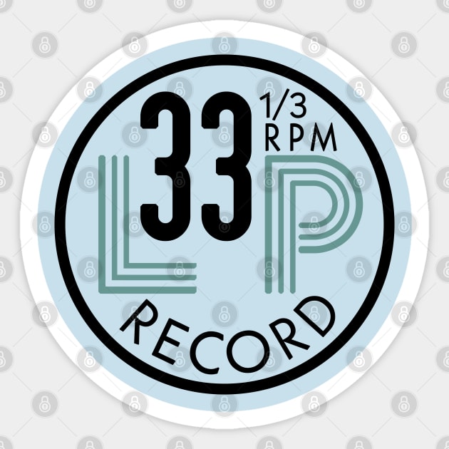 33 1/3 RPM Record Sticker by PlaidDesign